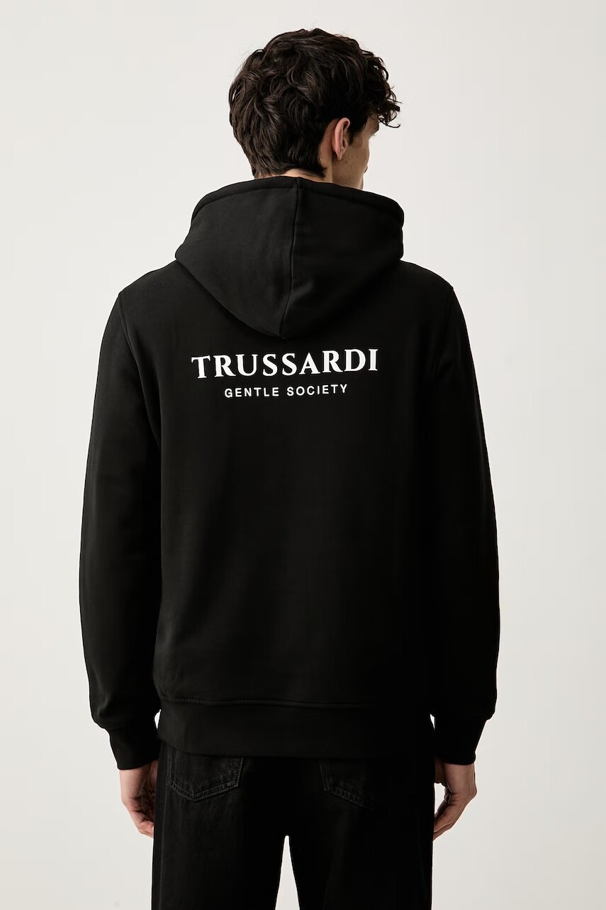 Trussardi mikina s kapucňou pánska bavlnená