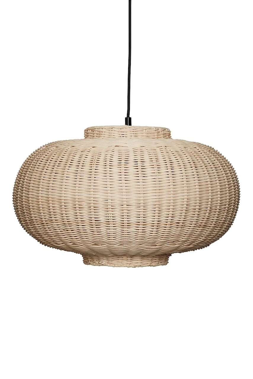 Hübsch lampa nástenná z ratanu 45 x 27 cm