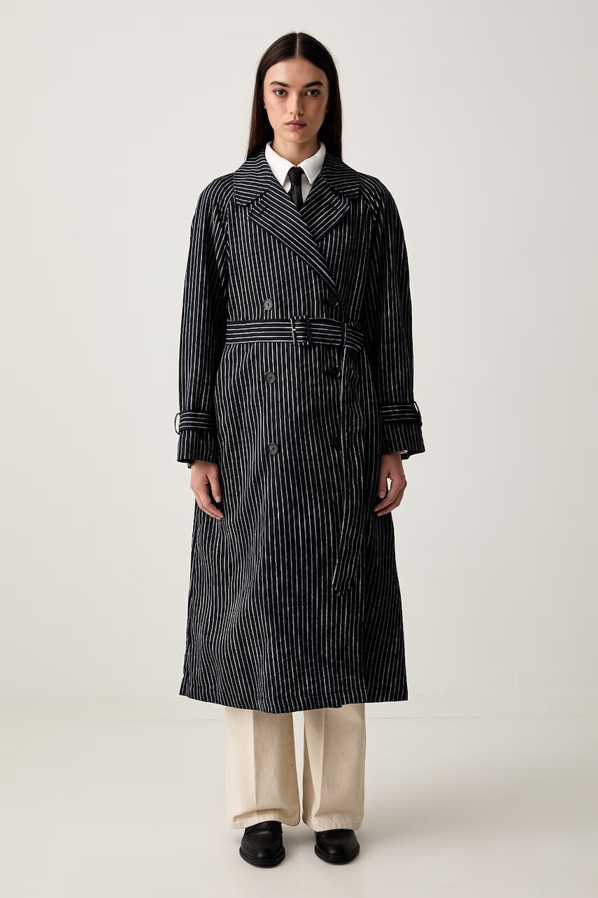 Tommy Hilfiger trenčkot dámsky s prímesou ľanu