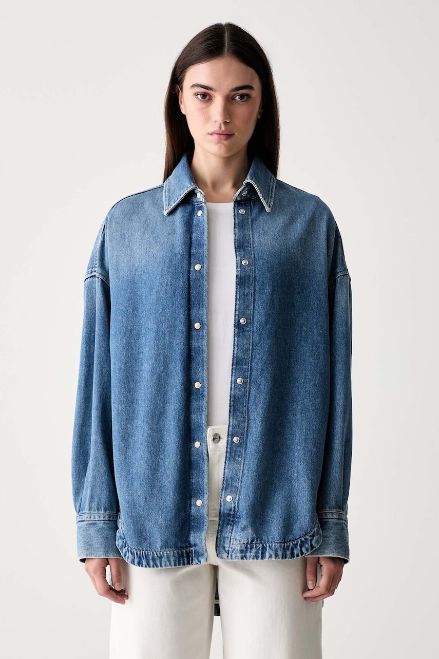 BOSS Orange košeľa dámska rifľová C_OVERSHIRT 4.0