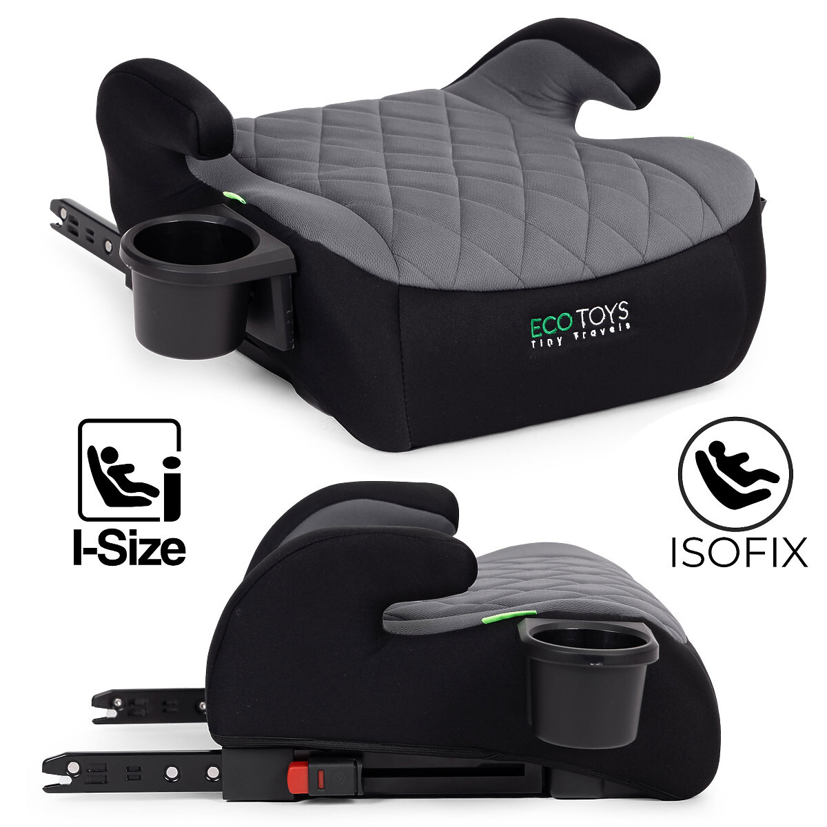 Autosedačka ISOFIX podsedák pre deti i-SIZE výška 125-150 cm držiak na nápoje ECOTOYS