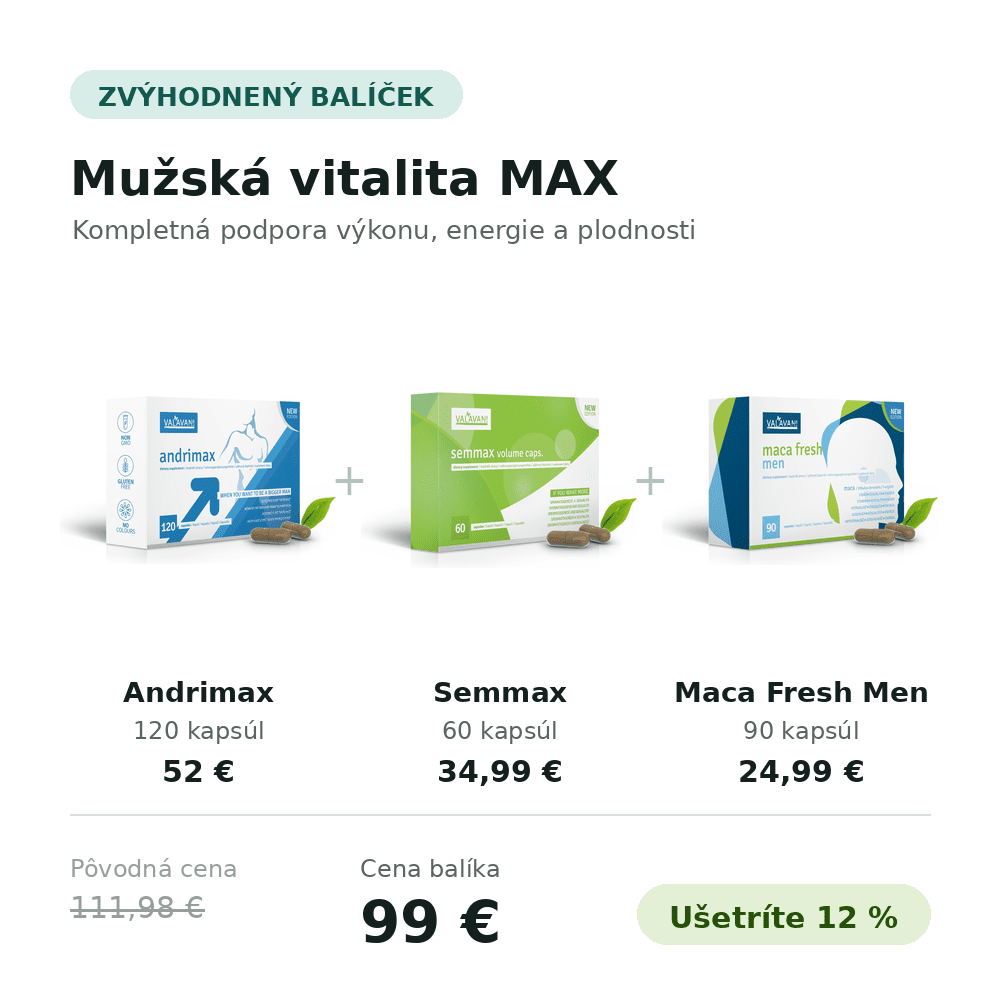VALAVANI Mužská vitalita MAX: kompletná podpora výkonu, energie a plodnosti