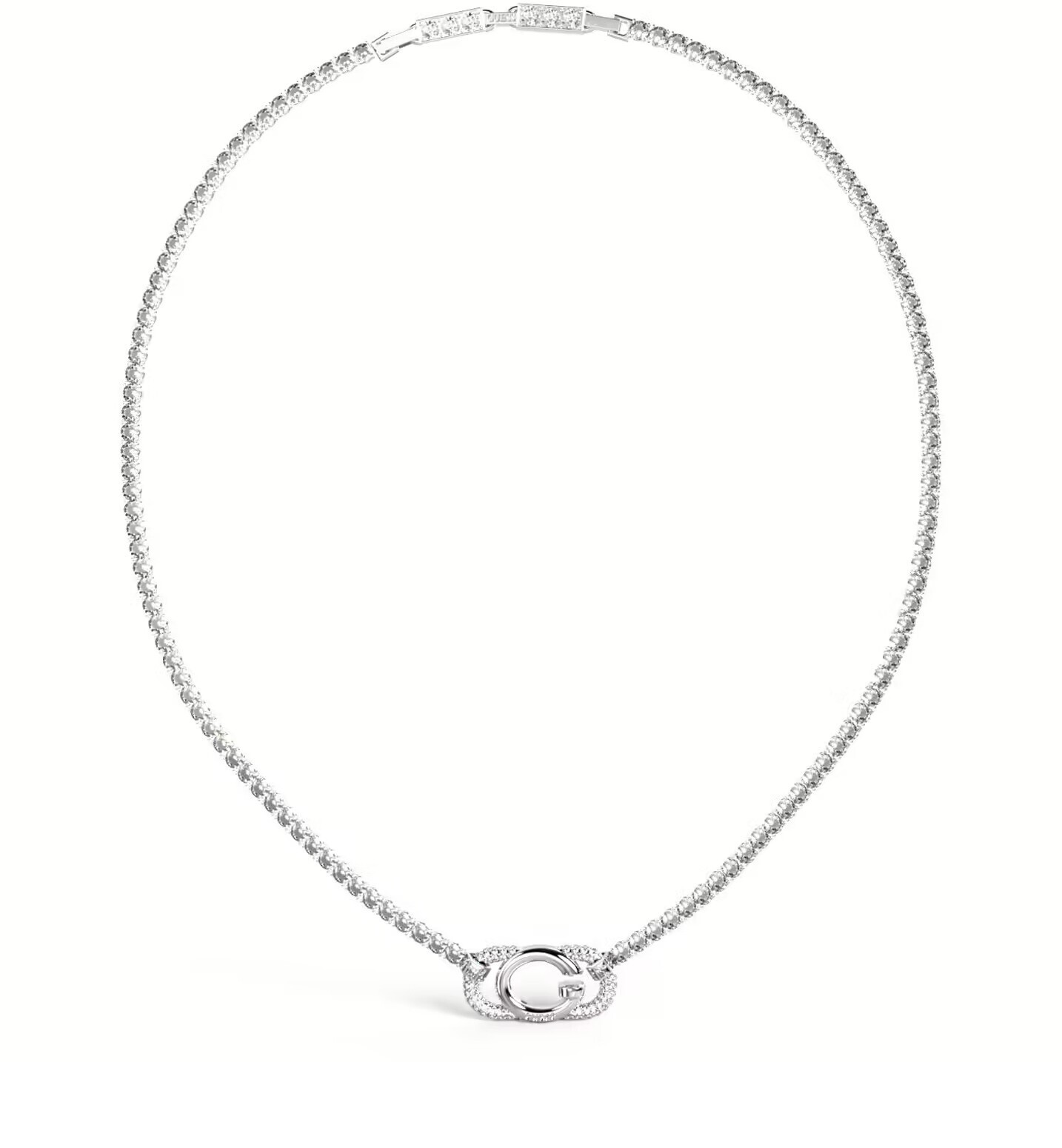 Guess Oceľový tenisový náhrdelník s kryštálmi JUBN04506JWRHT-U