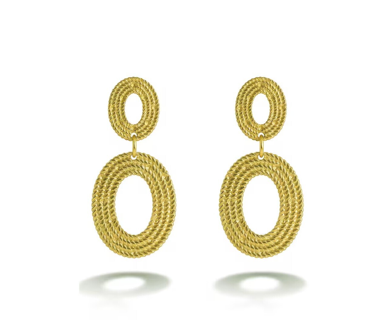 Emily Westwood Elegantné visiace náušnice z pozlátenej ocele EWE260593G