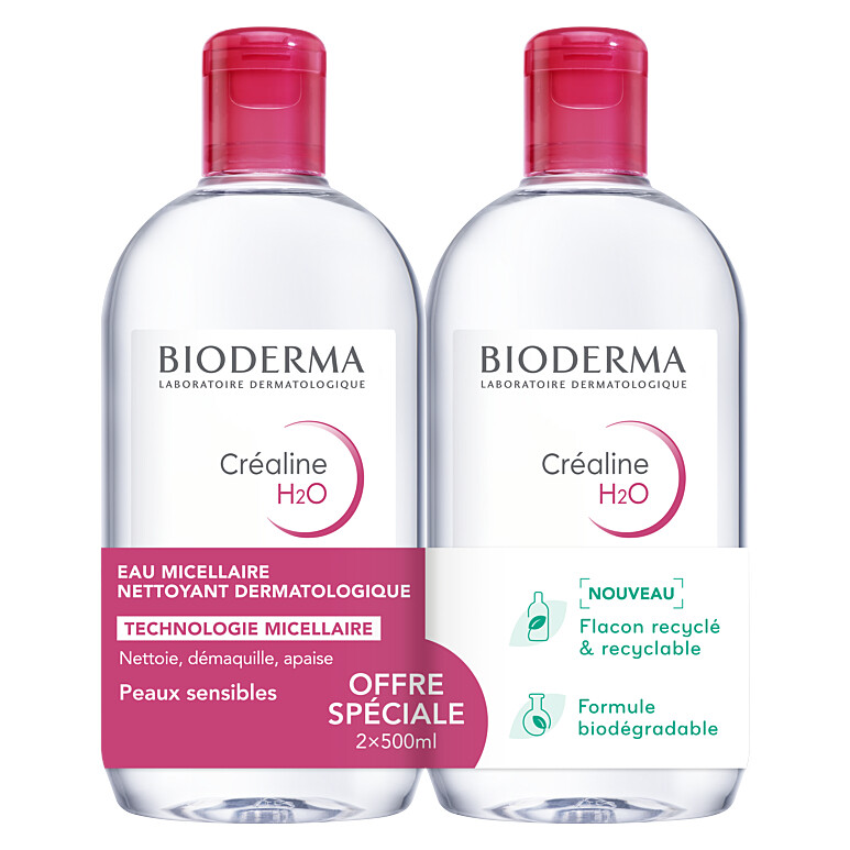 Bioderma Súprava čistiacich micelárnych vôd Créaline H2O Cleansing Micellar Water Set 2 x 500 ml