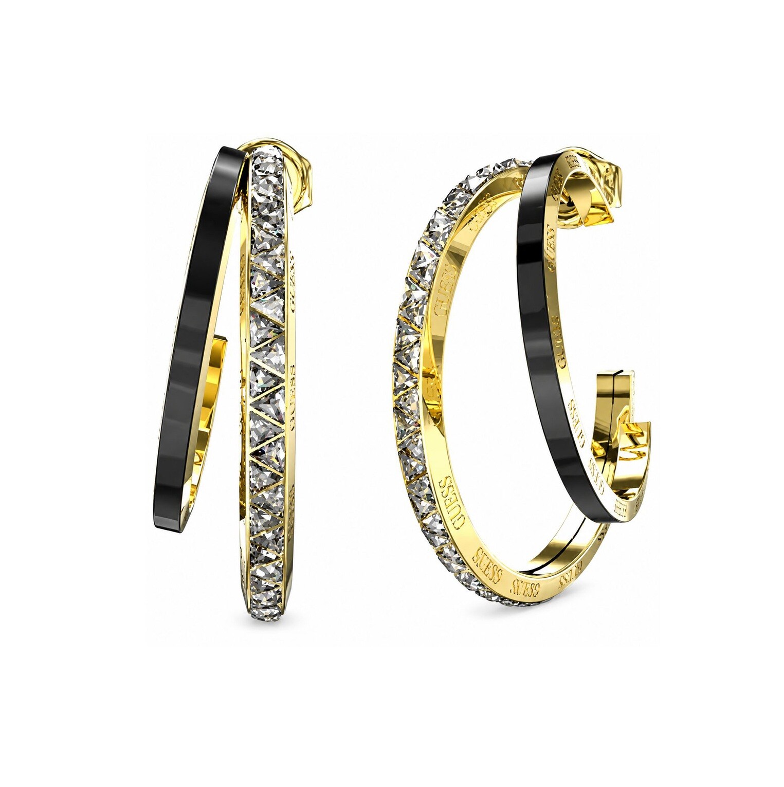 Guess Rozdvojené pozlátené náušnice Trinity JUBE04569JWYGBKT-U