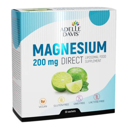 ADELLE DAVIS Liposomal magnesium 200 mg direct vrecúška 1 x 30 ks