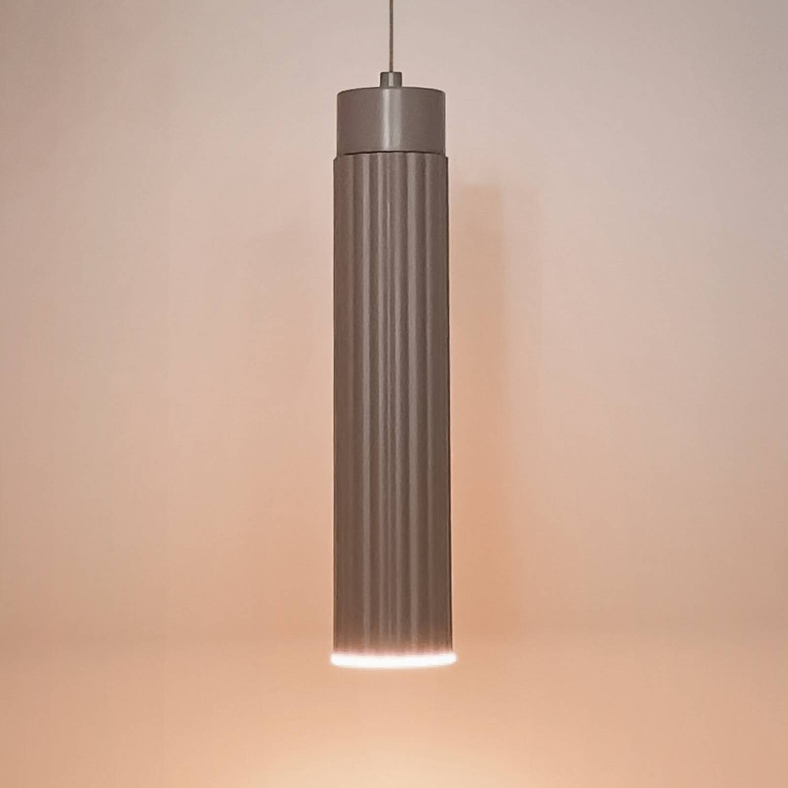 LED závesné svietidlo na akumulátor Hang, béžové, plastové, stmievateľné
