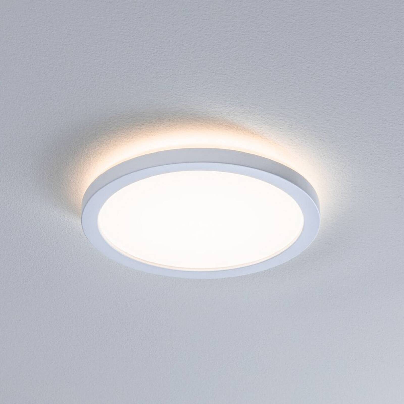 LED panel Paulmann Atria Shine, Ø 19 cm, biely, IP44, 3000 K, zapnutie/vypnutie