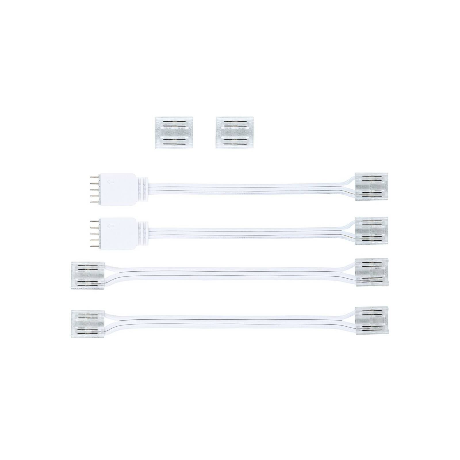 Sada konektorov Paulmann MaxLED COB pre LED pásiky, biela/číra