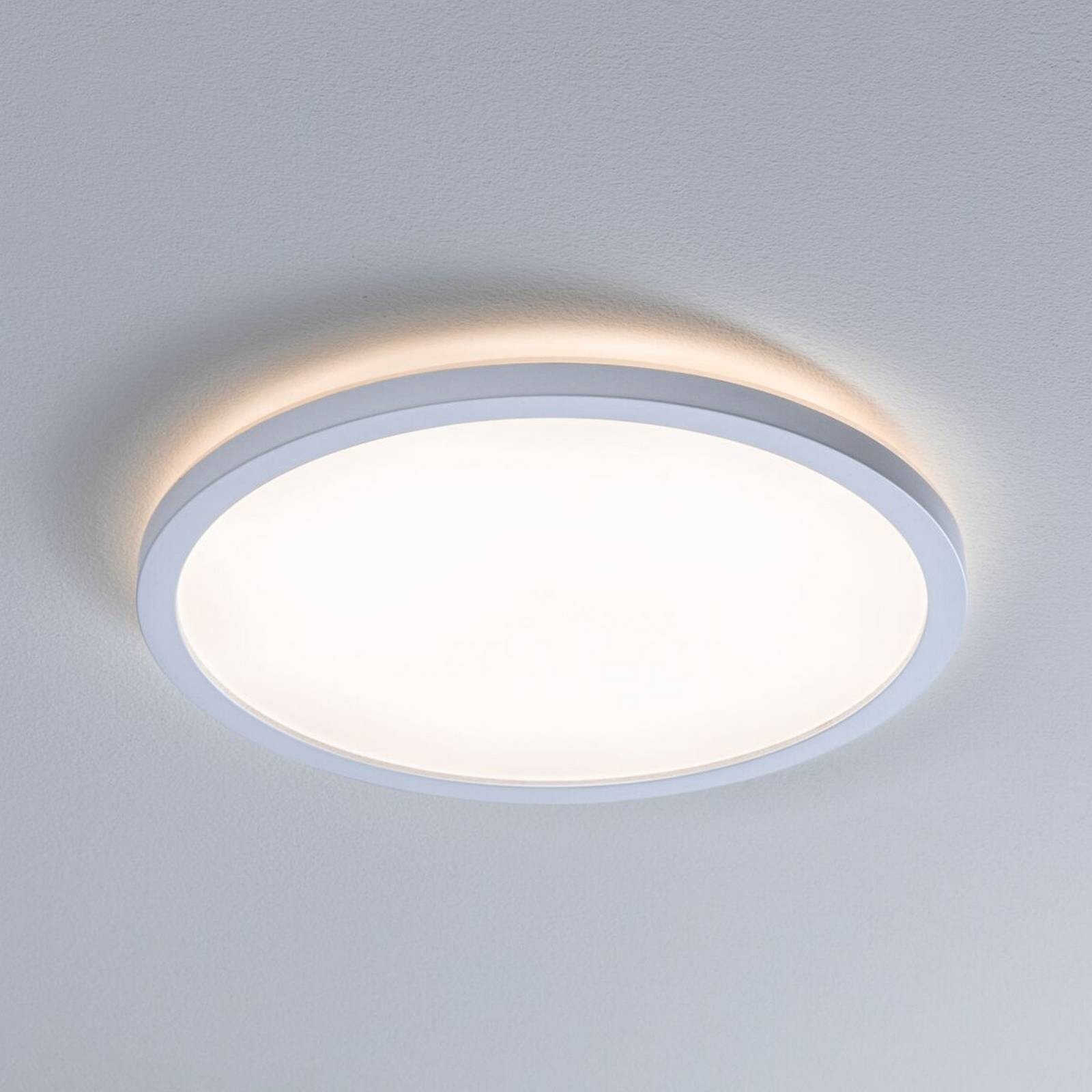 LED panel Paulmann Atria Shine, Ø 29 cm, biely, IP44, 3000 K, zapnutie/vypnutie