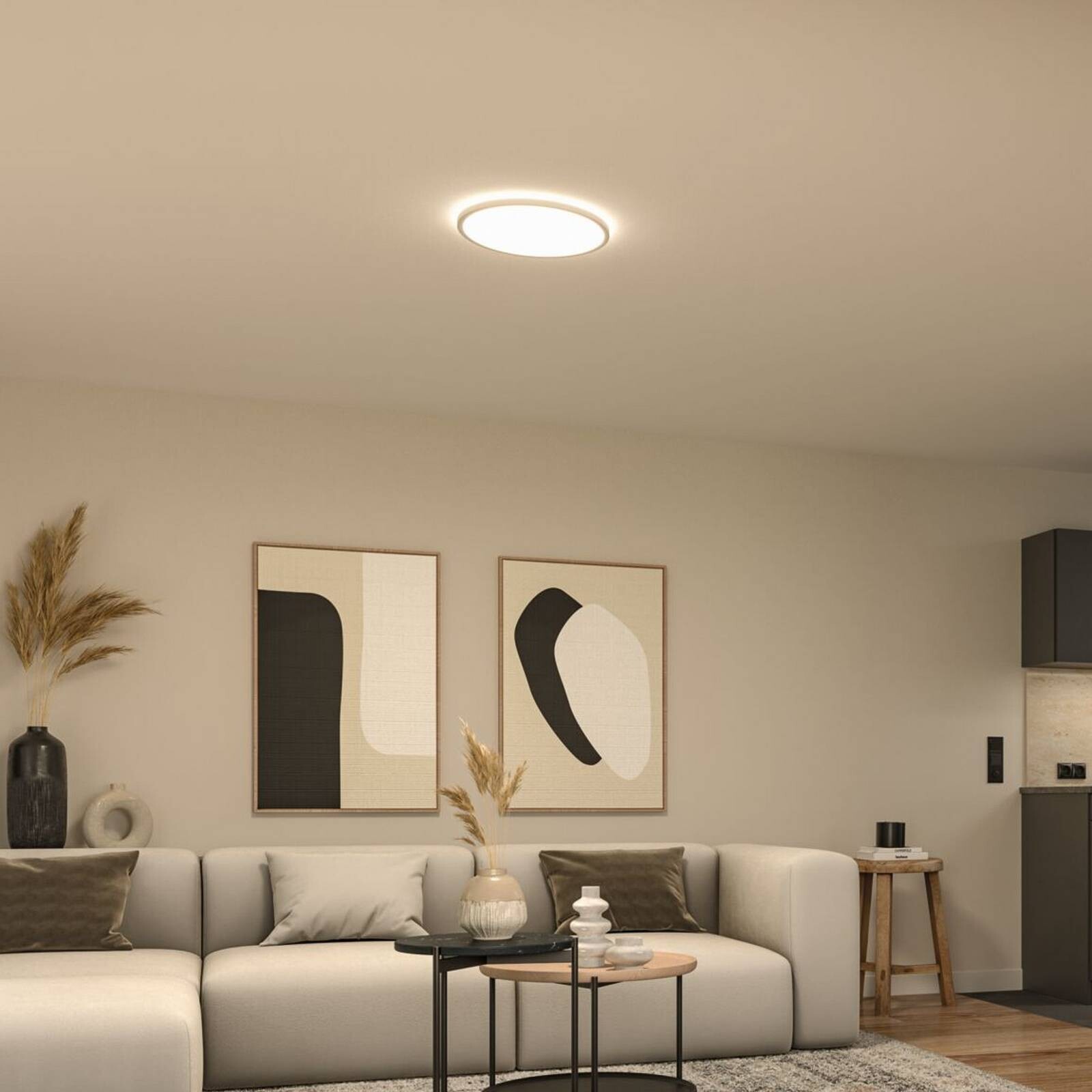 LED panel Paulmann Atria Shine, Ø 40 cm, biely, IP20, 3000 K, zapnutie/vypnutie