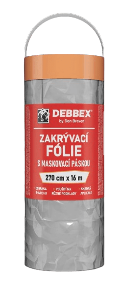 DEBBEX - Zakrývacia fólia s maskovacou páskou 2,1 m x 20 m, 1 ks