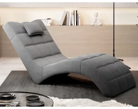 Relaxačné lehátko London, stredne šedá látka%