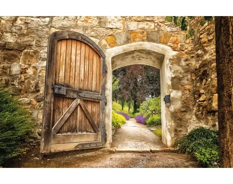 Obraz na plátne Brána do záhrady 116x76 cm, efekt ručnej maľby%