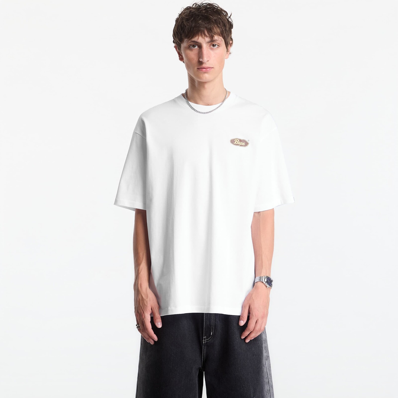 Tričko A Bathing Ape Skateboard Bape Logo Relaxed Fit Tee UNISEX White XXL