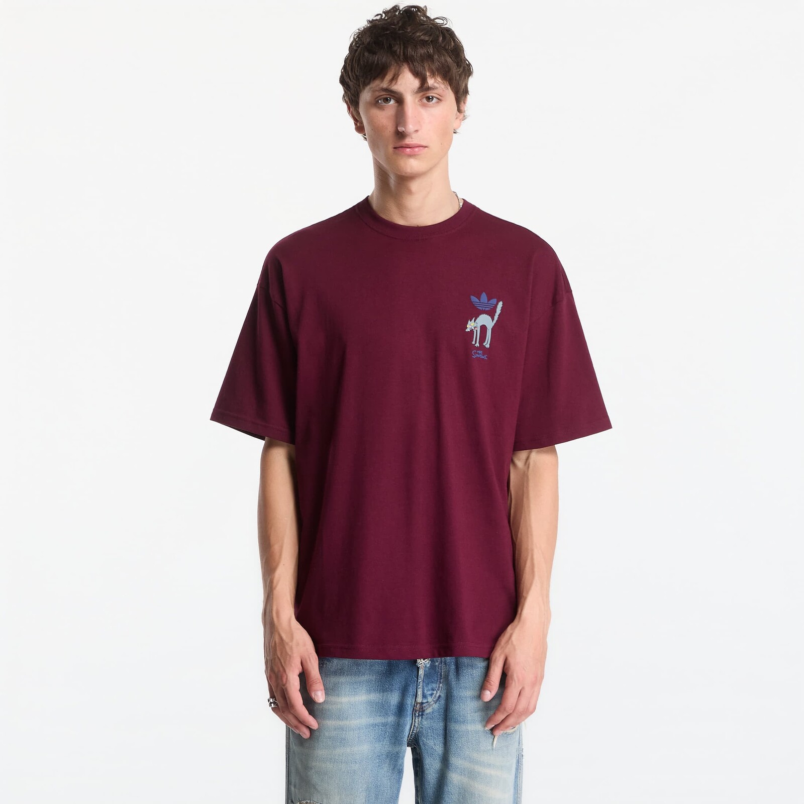 Tričko adidas Snowball Graphic Oversized T-shirt Maroon XXL