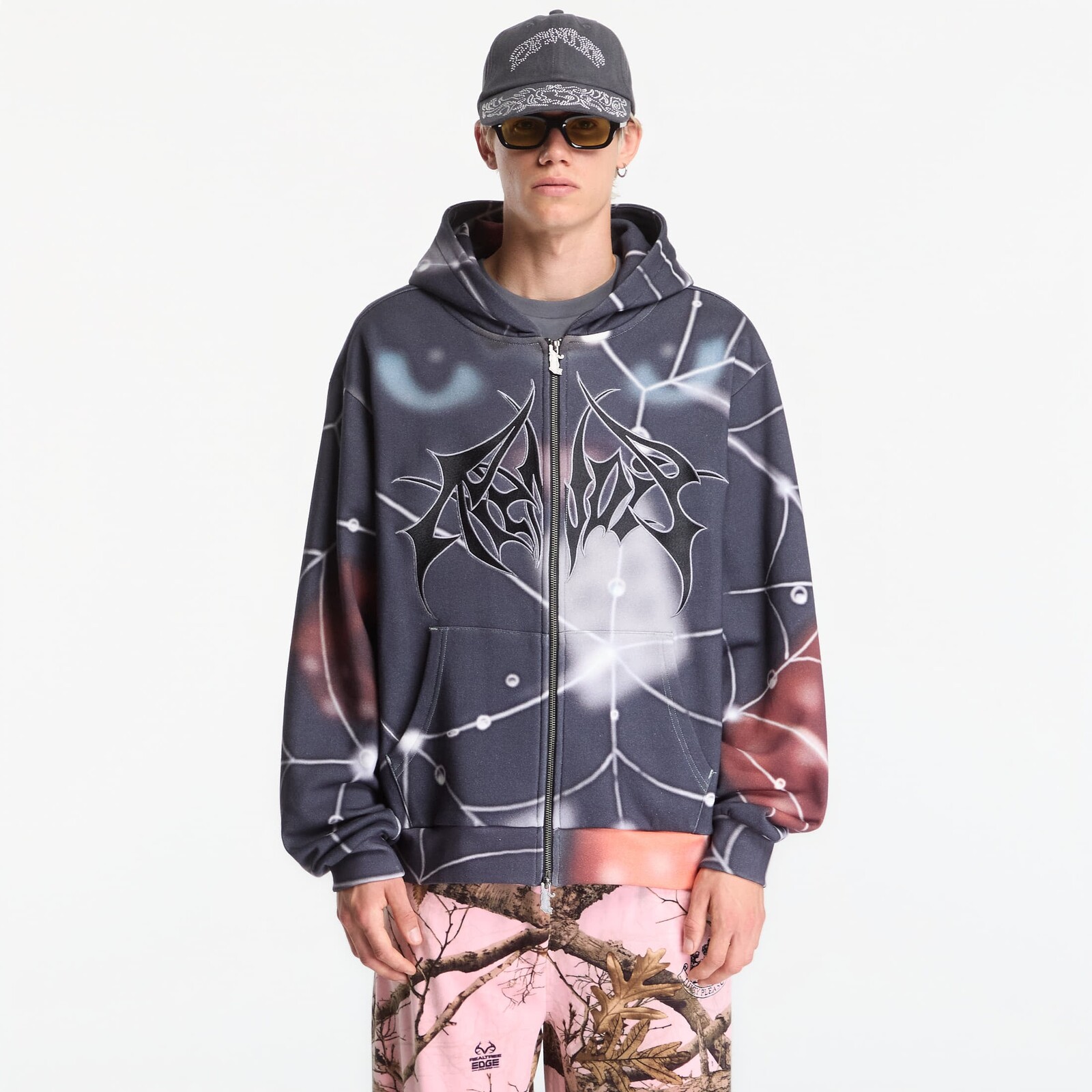 Mikina RIPNDIP Redemption Zipup Hoodie Charcoal Sun Fade XXL