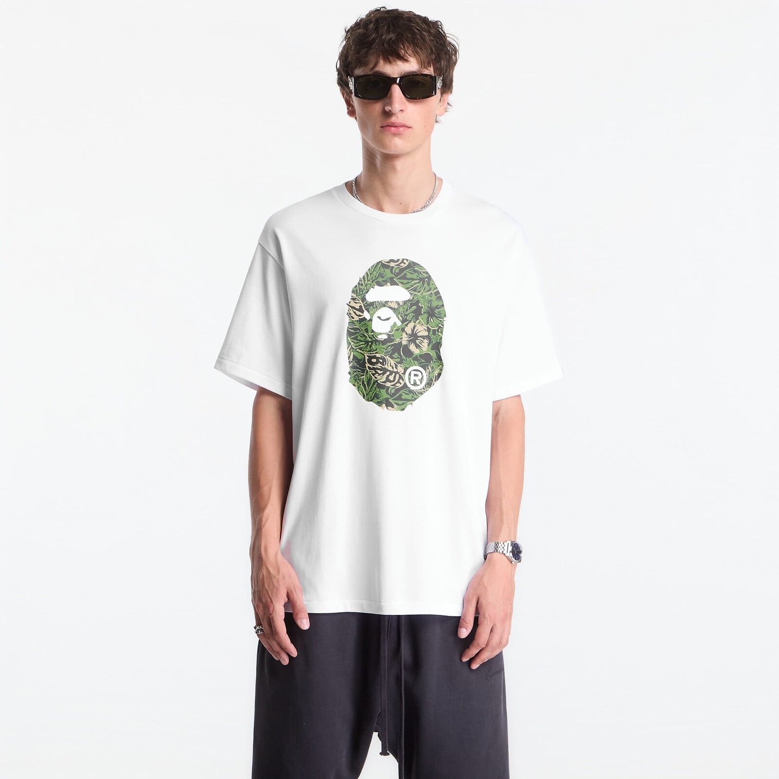 Tričko A Bathing Ape Palm Resort Camo Ape Head Tee UNISEX White XL
