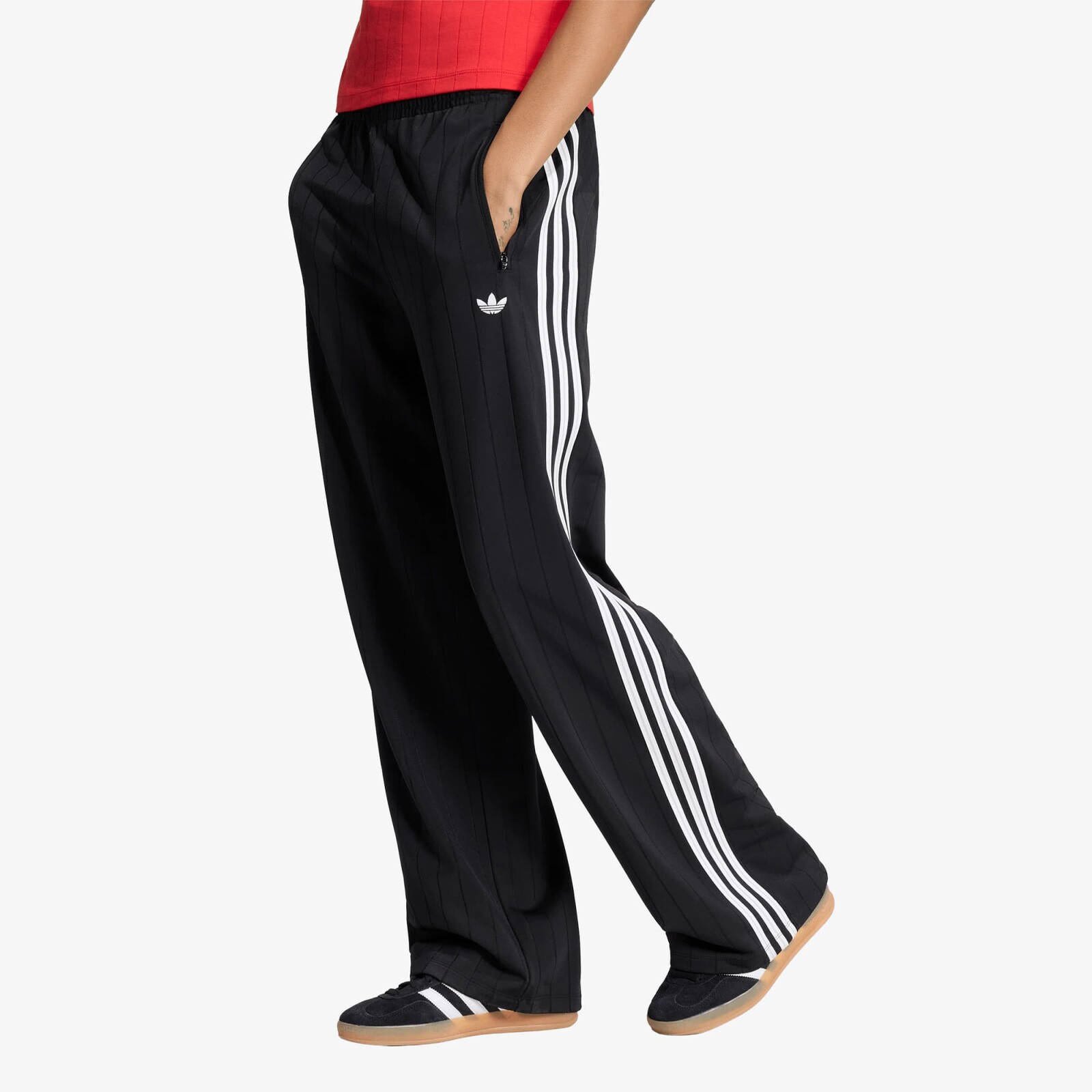 Kalhoty adidas Pinstripe Firebird Loose Trackpant Black/ White/ Grey Two XS