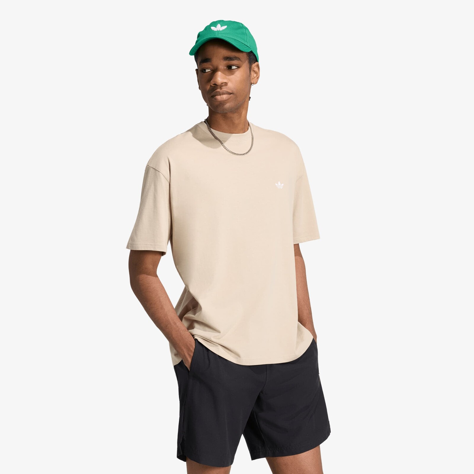 Tričko adidas Trefoil Essentials Loose Dropped Shoulder T-Shirt Khaki Three XL