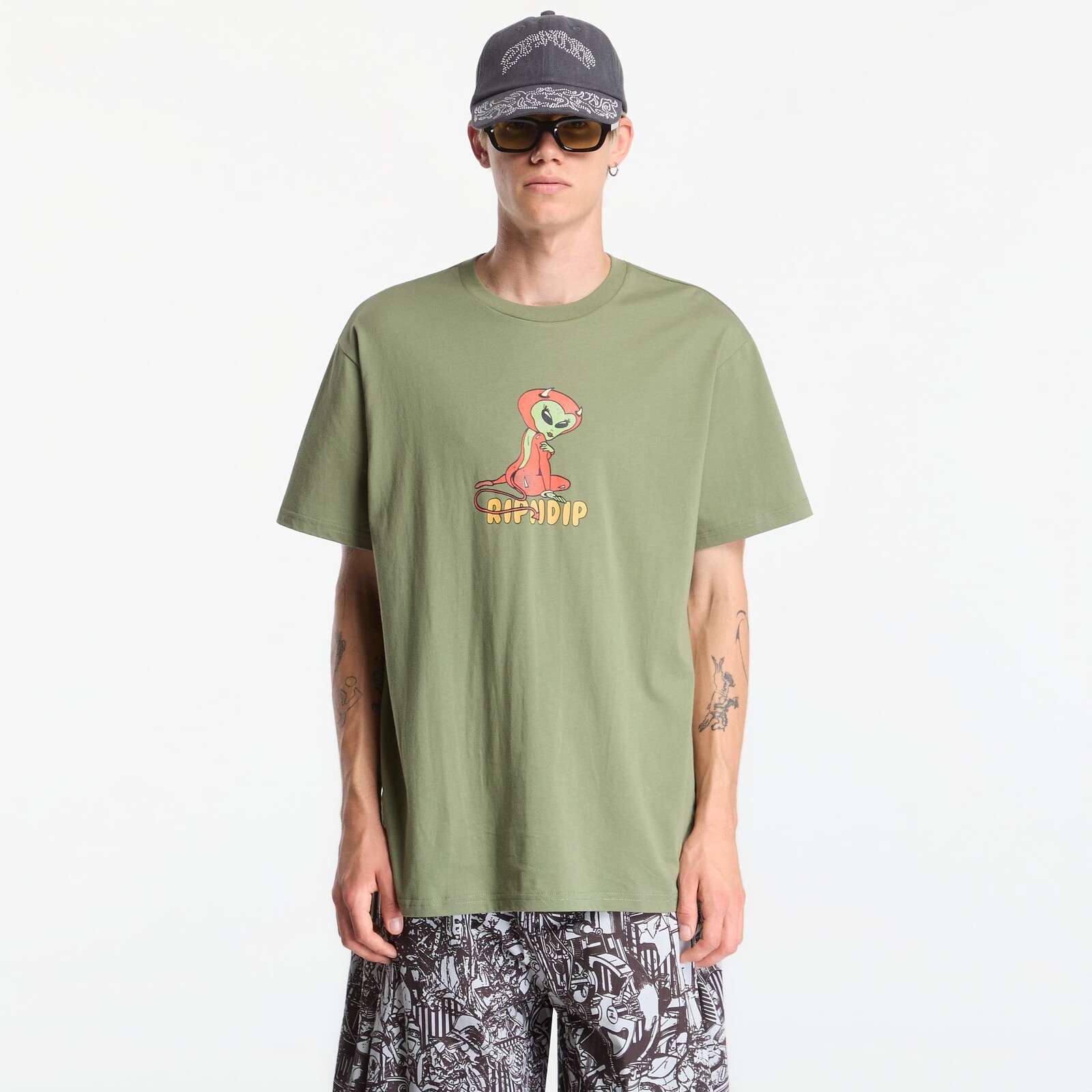 Tričko RIPNDIP Devil Alien Tee Dusty Forest M