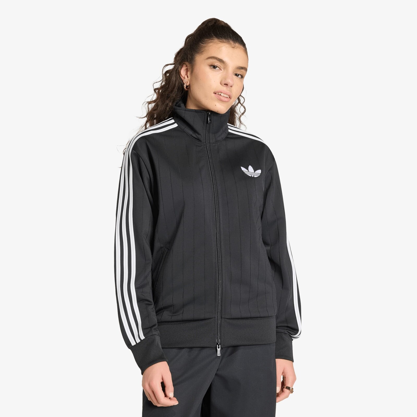 Bunda adidas Pinstripe Firebird Loose Tracktop Black/ White/ Grey Two XS