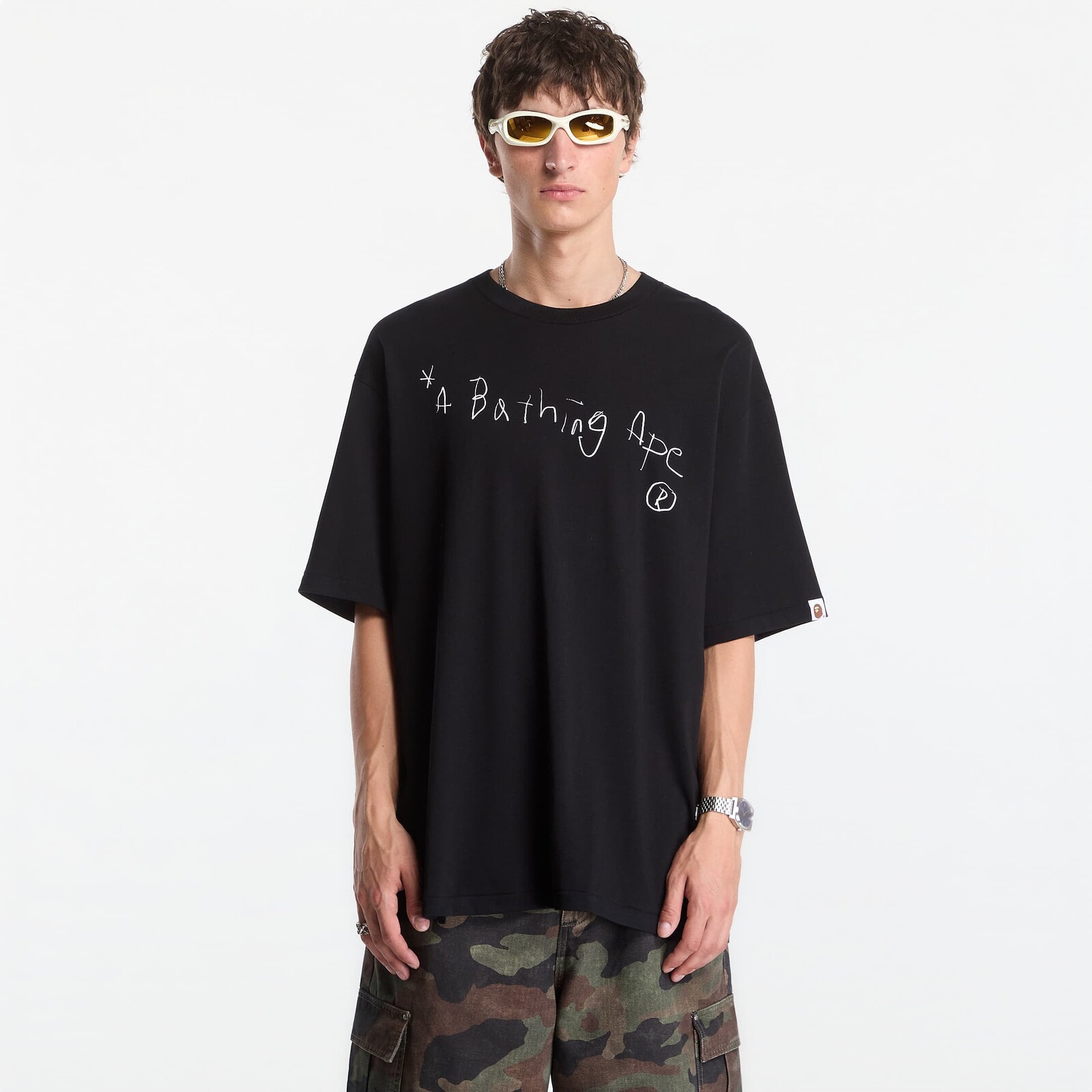 Tričko A Bathing Ape Hand Draw A Bathing Ape Relaxed Fit Tee UNISEX Black XL
