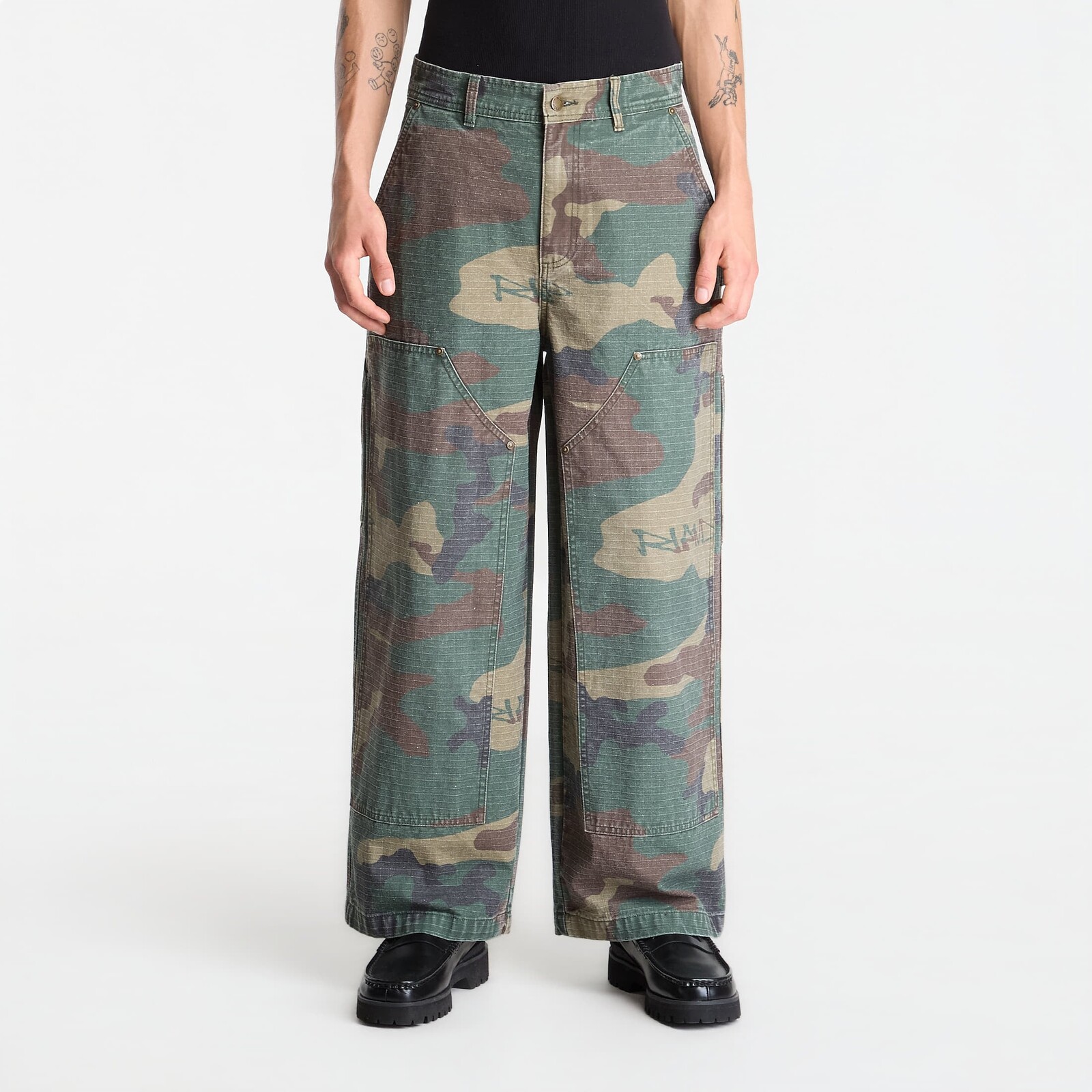 Džínsy RIPNDIP Claws Camo Wide Fit Carpenter Pants Multi S