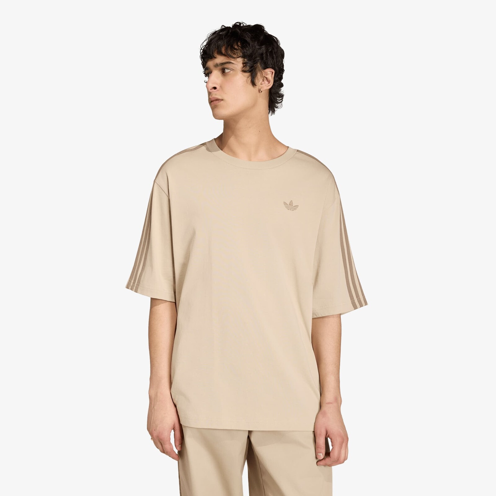 Tričko adidas Adicolor 3-Stripes Oversized T-Shirt Khaki Three/ Khaki Six XL