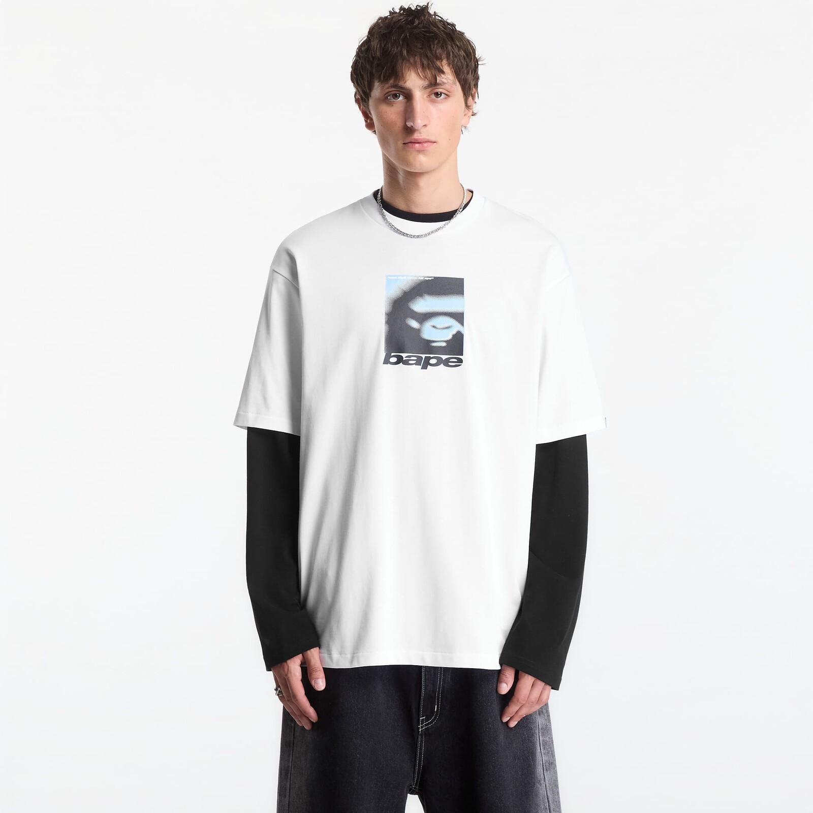 Tričko A Bathing Ape Spray Ape Head Box Relaxed Fit Tee UNISEX White M