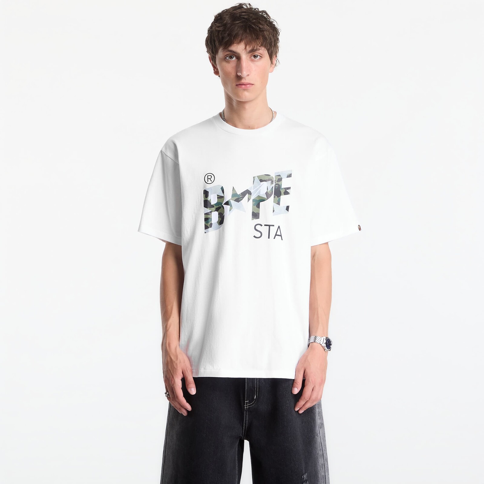 Tričko A Bathing Ape Sta Over Print 1st Camo Bape Sta Tee UNISEX White L