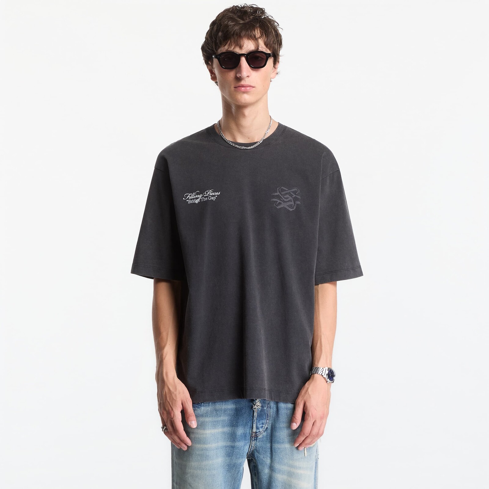 Tričko Filling Pieces T-Shirt Boxy Bridge The Gap Vintage Black S