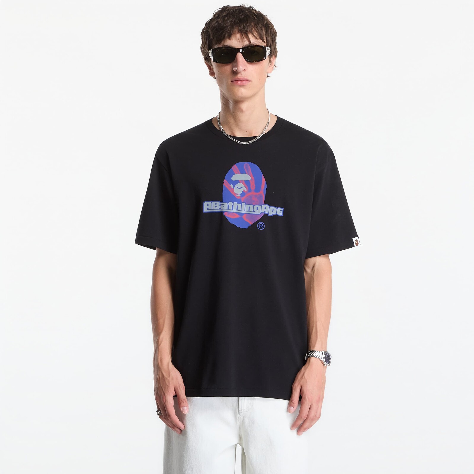 Tričko A Bathing Ape Handprint Ape Head Tee UNISEX Black M