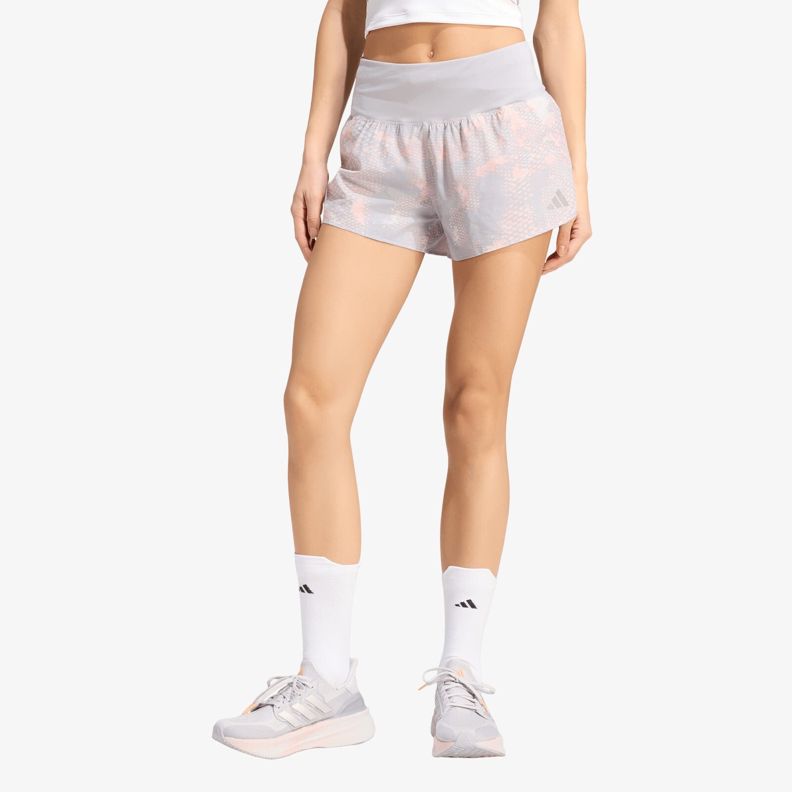 Šortky adidas Adi365 Running Animal Print Iconic Shorts Grey One/ Semi Frozen Turbo/ Glory Grey L