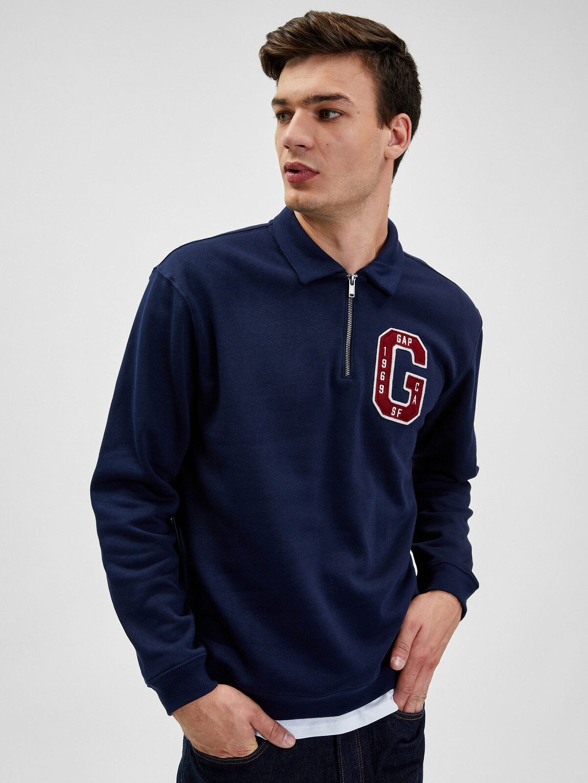 GAP Zippered Collar Sweatshirt - Mens