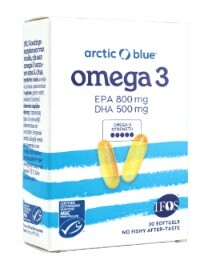 Arctic blue® omega 3 v blistrech (500 mg dha, 800 mg epa)
