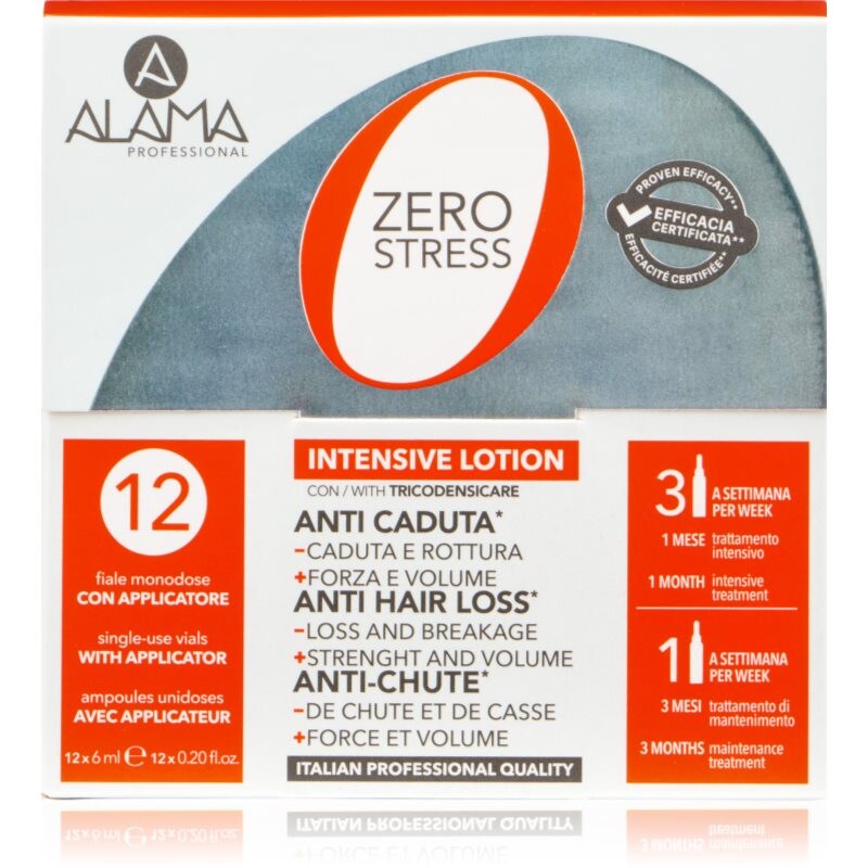 Alama Professional Zero Stress Intensive Hair Loss Lotion ampulky proti vypadávaniu vlasov 12x6 ml