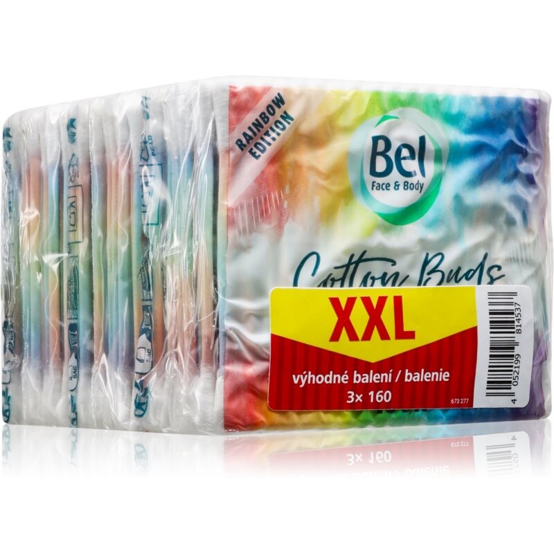 Bel Face & Body Rainbow vatové tyčinky výhodné balenie 3x160 ks