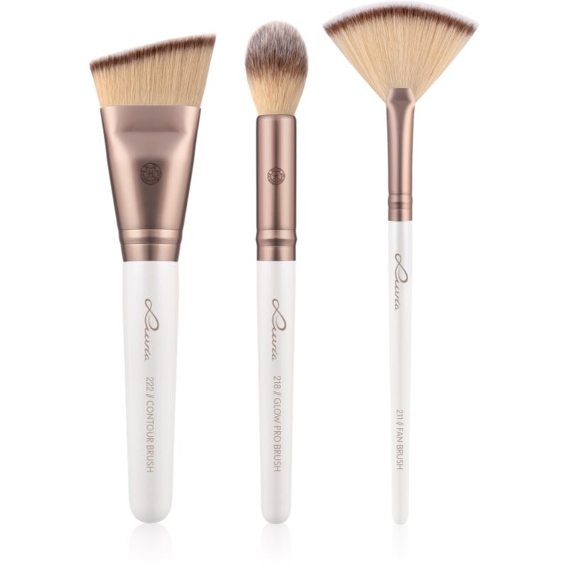 Luvia Cosmetics Highlight & Contour Set sada štetcov s puzdrom