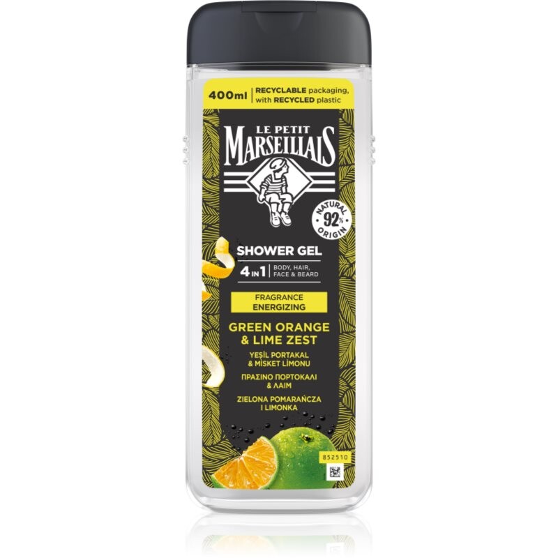 Le Petit Marseillais Green Orange & Lime Zest sprchový gél 4 v 1 pre mužov 400 ml