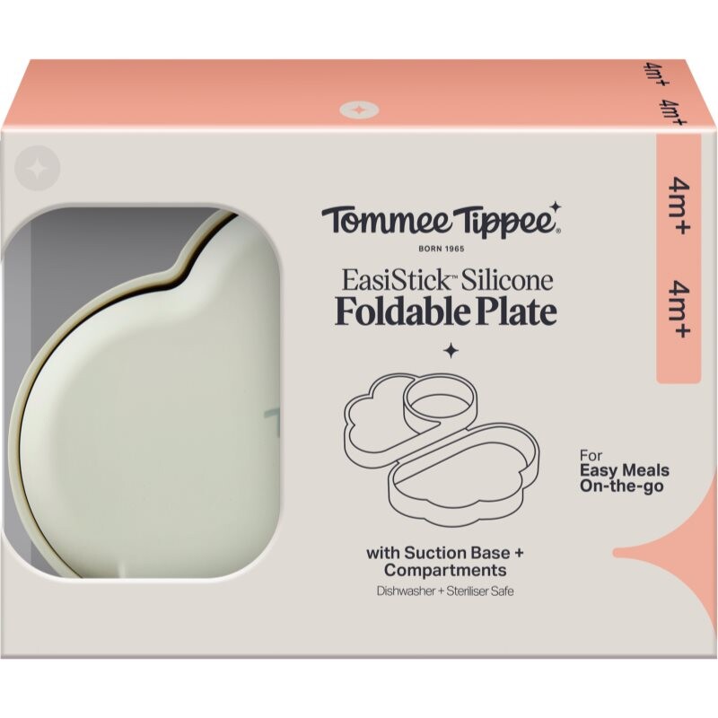 Tommee Tippee EasiStick™ Silicone Foldable Plate desiatový box 4m+ Green 1 ks