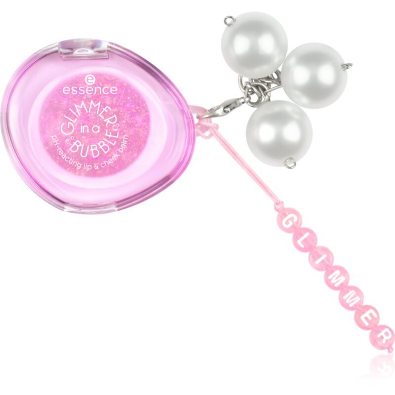 essence GLIMMER IN A BUBBLE tónovací balzam na pery a líca reagujúce na pH odtieň 01 Soft Glimmerin' 2.4 g