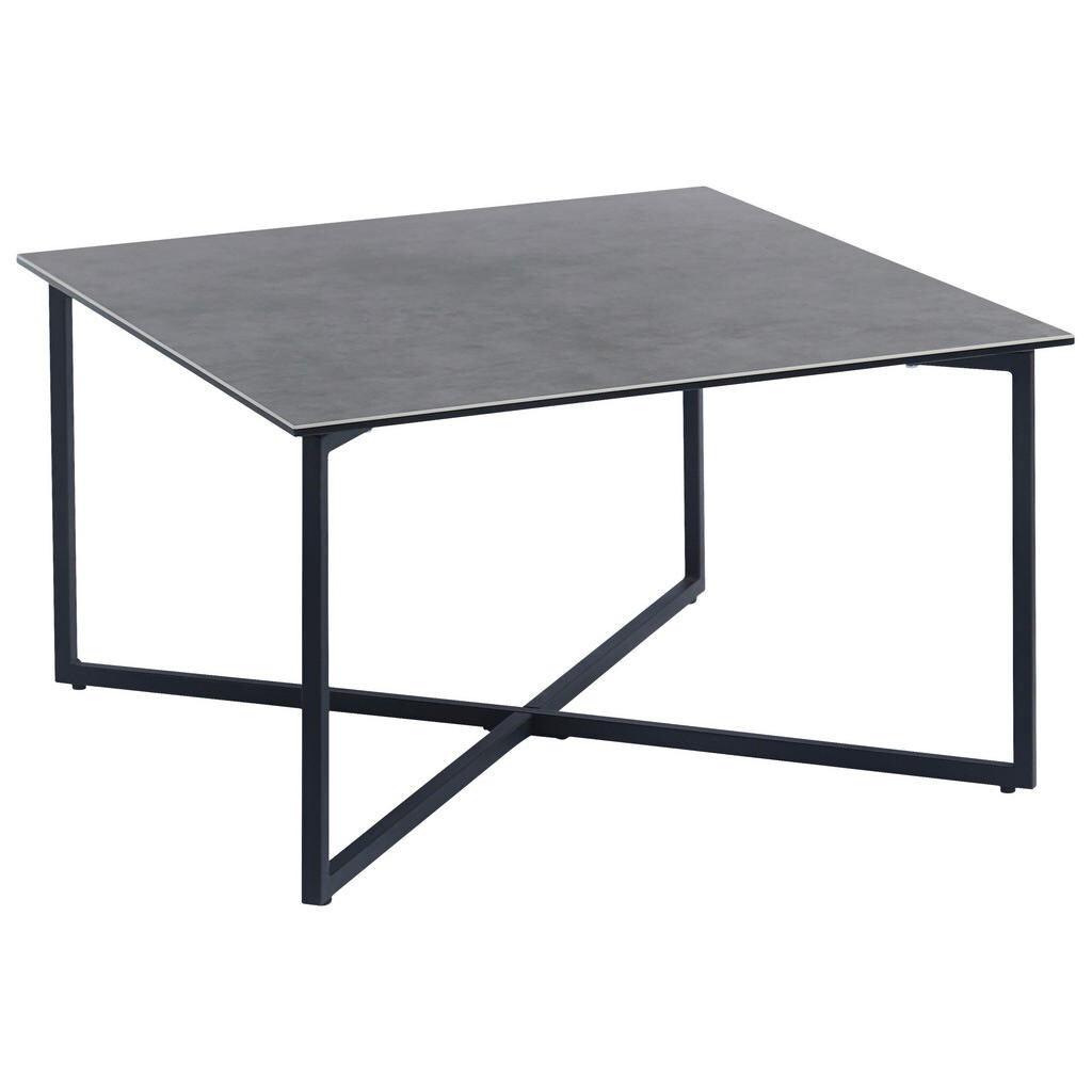 Hom`in KONFERENČNÝ STOLÍK, sivá, čierna, kov, sklo, keramika, 75/75/45 cm
