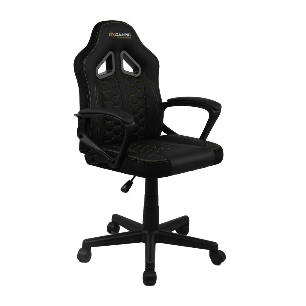 BX Gaming OTOČNÁ STOLIČKA PRE MLÁDEŽ, vzhľad kože, čierna