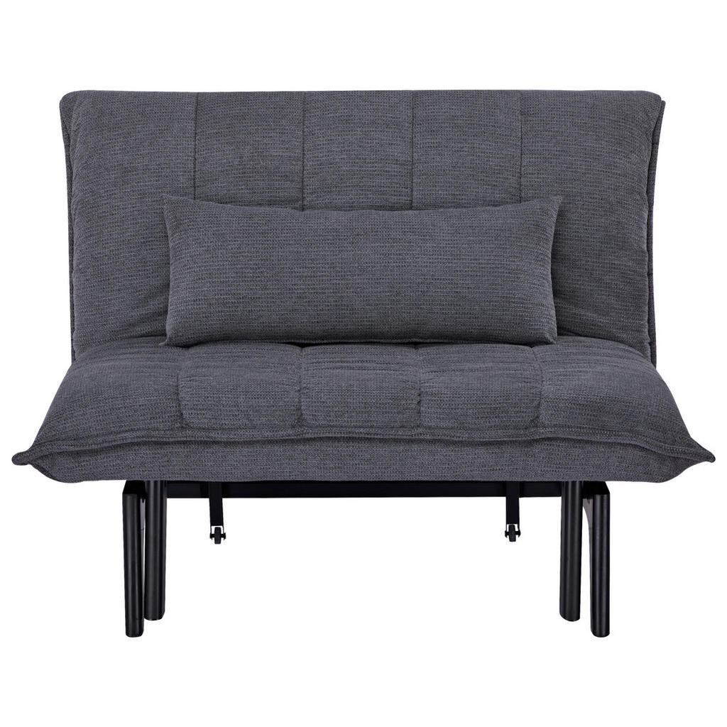 Stylife ROZKLADACIE KRESLO, drevo, kov, textil, sivá