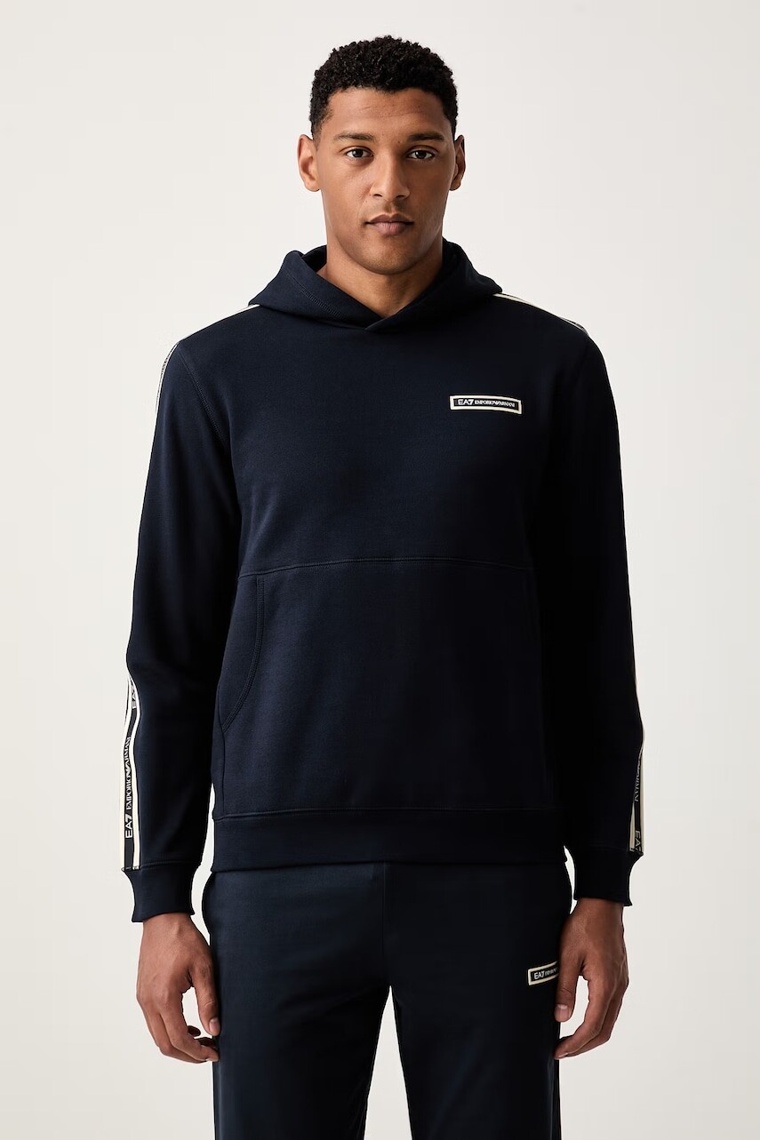 EA7 Emporio Armani mikina s kapucňou pánska s bavlnou