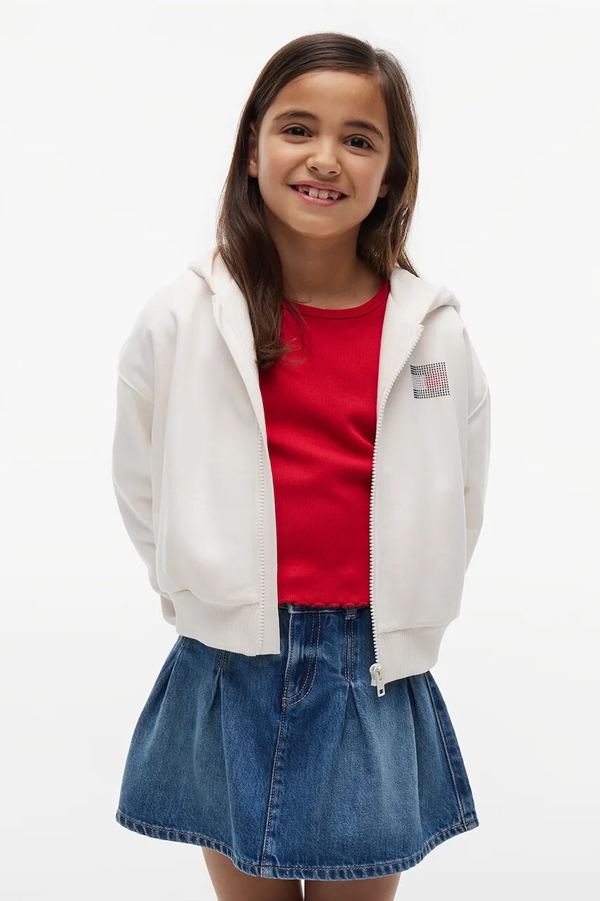 Tommy Hilfiger mikina na zips s kapucňou detská s bavlnou