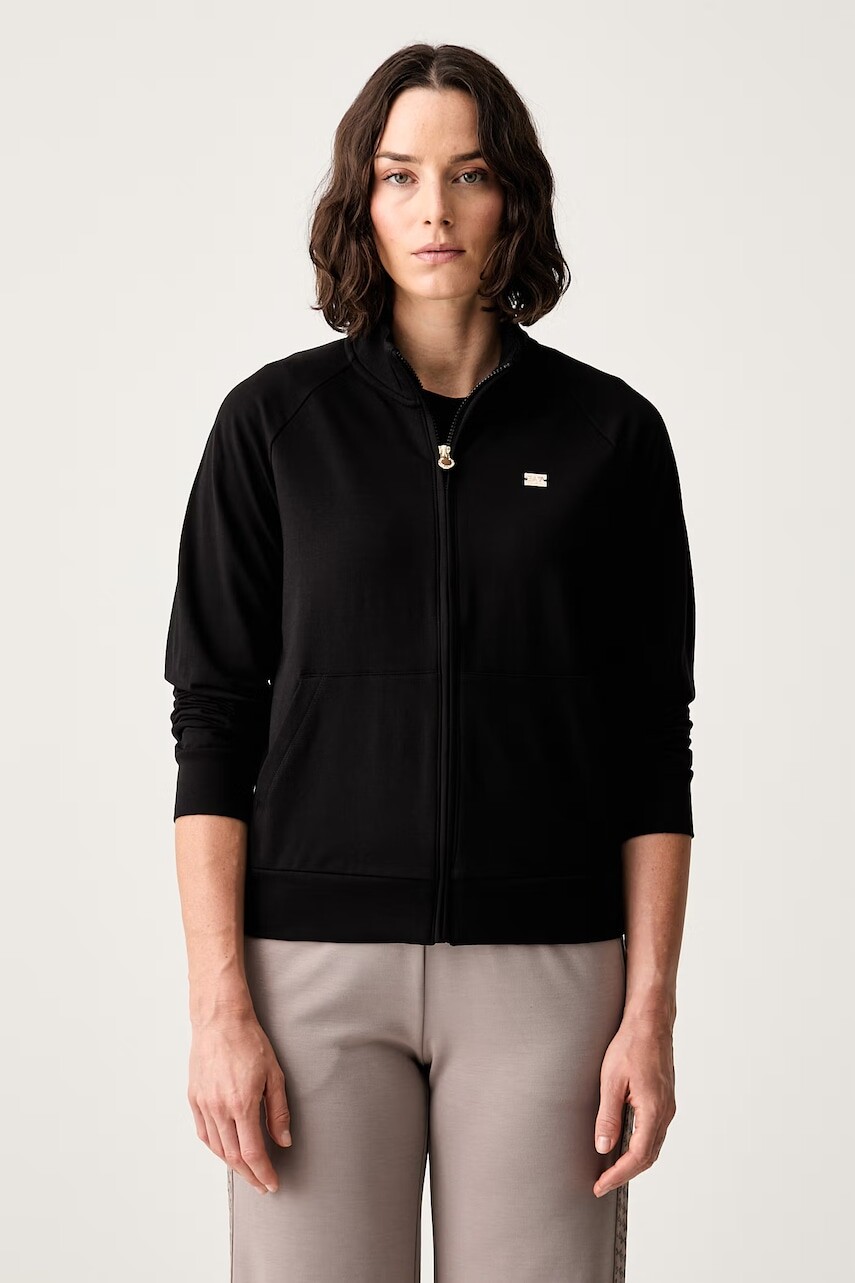 EA7 Emporio Armani mikina na zips dámska bavlnená s elastanom