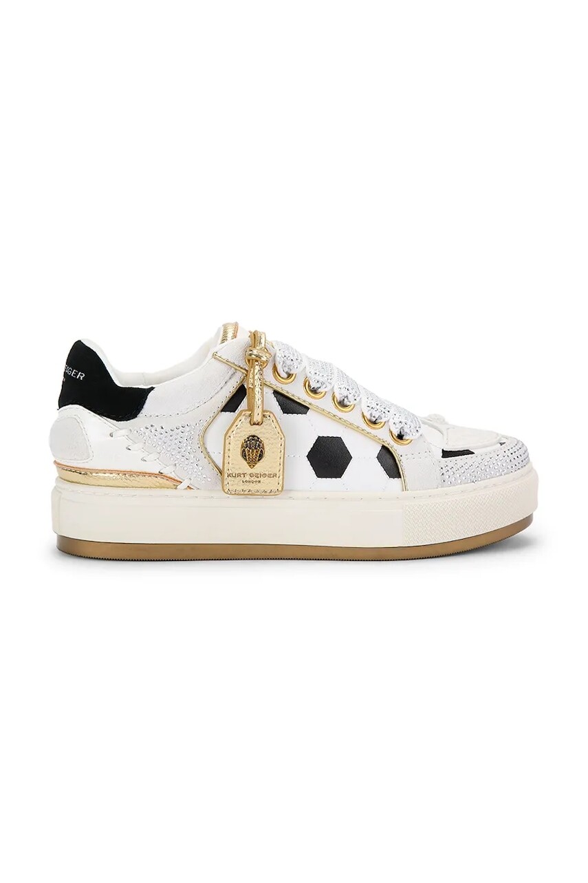 Kurt Geiger London Southbank Footy White/Blk sneakers detské kožené